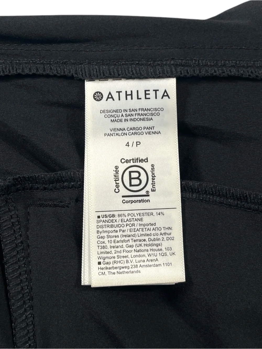 Athleta Vienna Cargo Pant size 4 P in Black